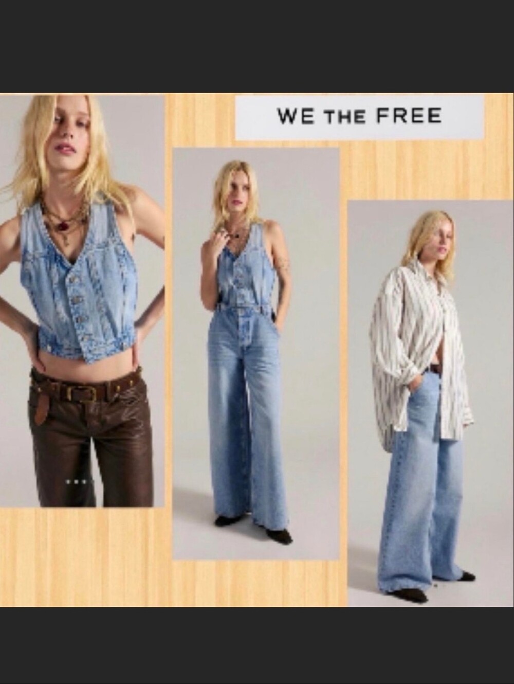 We The Free Light Blue Wide Leg Jumpsuit